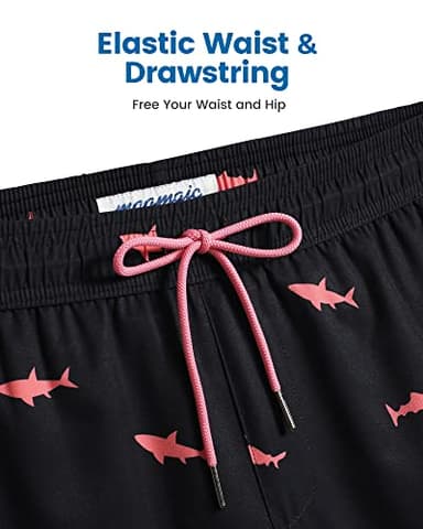 maamgic Swim Trunks Men 2 in 1 Mens Bathing Suit 7 Inch Quick Dry Mens Swimming Trunks with Zipper Pockets - Image 5