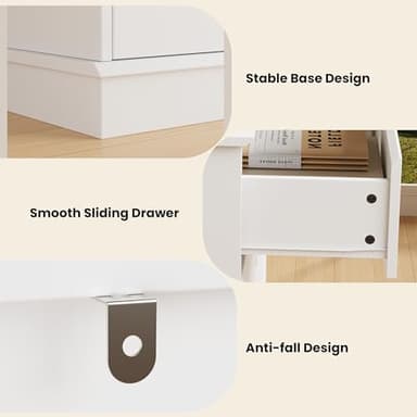 8 Drawer Dressers for Bedroom, Chest of Drawers with Deep Drawers, Large Double Dresser for Closet with Wide Top, Horizontal Wooden Dresser for Living Room, Hallway, Kids Room, White - Image 5