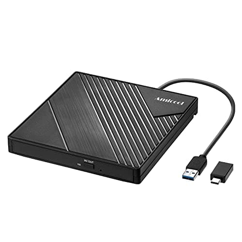 Amicool External DVD Drive USB 3.0 USB C CD Burner CD/DVD +/-RW Optical Drive, Slim Portable DVD CD ROM Rewriter Writer Duplicator for Laptop Desktop PC Windows 11/10/8/7 MacBook Mac Linux OS Apple - Image 1