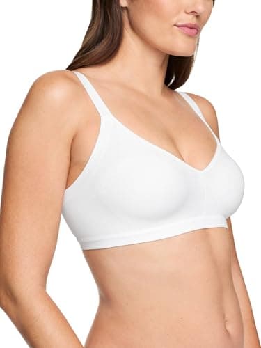 Warner's Women's Large Easy Does It Underarm-Smoothing with Seamless Stretch Wireless Lightly Lined Comfort Bra Rm3911a, White, L - Image 1