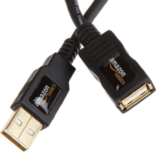 Amazon Basics 10-Pack USB-A 2.0 Extension Cable, Male to Female, 480Mbps Transfer Speed, 6.5 Foot, Black - Image 1
