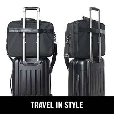 Kenneth Cole Reaction Keystone 1680d Polyester Dual Compartment 17" Laptop Business Portfolio, Black - Image 5