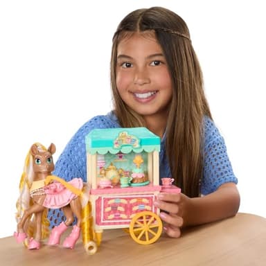Wild Manes Horse Toys Cherie’s Tea and Treats Cart Playset with Cherie Horse Doll Figure, Includes Brush and Play Accessories - Image 2