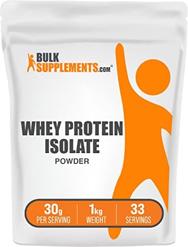 BulkSupplements.com Whey Protein Isolate Powder - Whey Protein Powder, Unsweeteneed, Unflavored & Gluten Free - 30g per Serving, 1kg (2.2 lbs) (Pack of 1) - Image 1