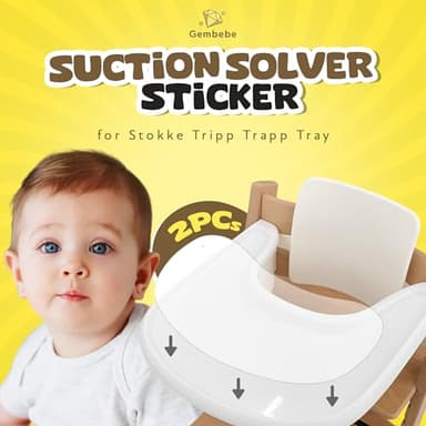 Suction Solver Sticker Compatible with Stokke Tripp Trapp Tray Safe Adehisve Placemat Improves Suction Keeps Suction Bowls and Toys Baby High Chair Placemat (2, Peanut Shape) - Image 2