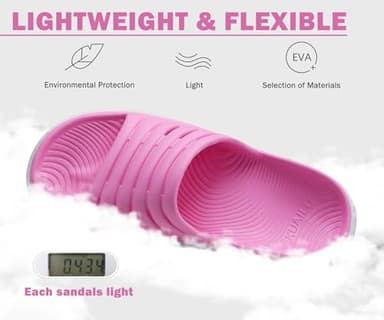 KuaiLu Womens Recovery Sandals Comfortable Plantar Fasciitis Arch Support Ladies Orthopedic Open Toe Slip On Running Sport Walking Slides Thick Athletic Cushion Slippers Summer Sliders Pink Size 6 - Image 8