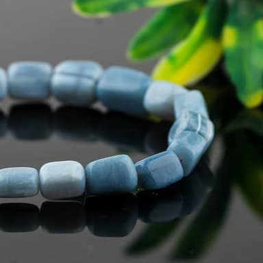CRYSTALINES Round Beads Stretchable Unisex Bracelet, Natural Blue Opal Gemstone, Stretch Jewelry for Men Women, Healing Bracelets, Handmade, Chakra Stones, Healing Bracelet, Birthstone - Image 6