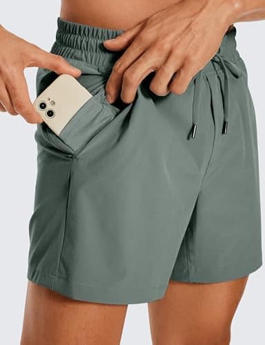 CRZ YOGA Men's Linerless Workout Shorts - 5'' Lightweight Quick Dry for Running Sports Athletic Gym with Pockets - Image 5