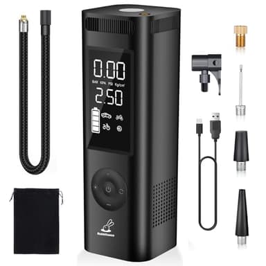 Tire Inflator Portable Air Compressor - 150PSI 4x Faster Portable Tire Inflator for Car - Air Pump For Car Tires with Digital Pressure - Auto Shut-off Smart Air Pump Suitable SUV, Bike Moto and More - Image 1