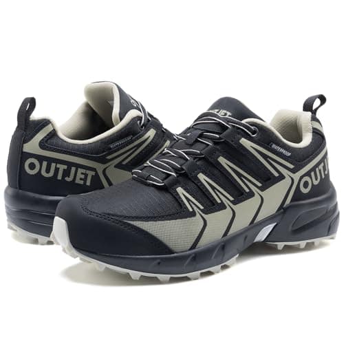 OUTJET Women's Waterproof Hiking Shoes Lightweight Non-Slip Trails Walking Shoes Outdoor Sneakers - Image 1