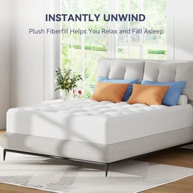 ELEMUSE Queen Size Dual Layer 3 Inch Memory Foam Mattress Topper,Cooling Gel Memory Foam Pillow Top Mattress Pad Cover for Back Pain Relief - Image 7