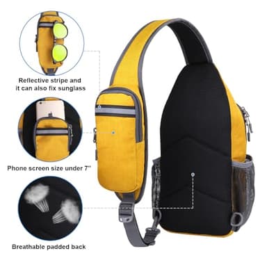 WATERFLY Crossbody Sling Backpack Sling Bag Travel Hiking Chest Bag Daypack - Image 5
