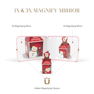Kakuje Compact Mirror, 1X/3X Magnification LED Pocket Mirror with Nternal BIattery, Mini Mirror for Purse, Pocket,Travel and Present (Pink) - Image 5