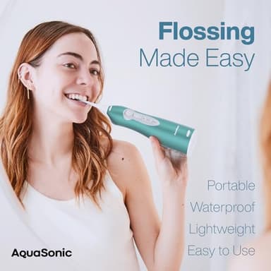 AquaSonic Water Flosser - Cordless Rechargeable Water Flossers for Teeth Cleaning - Waterproof Aqua Flosser, Portable Oral Irrigator for Dental Cleaning with 5 Jet Tips – Braces Home Travel - Image 2