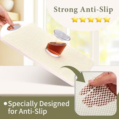 Shelf Drawer Liners for Kitchen Cabinets Non Adhesive Drawer Liner Thickened Refrigerator Liner White Quatrefoil Strong Non-Slip Paper for Tool Box, 23.6 x 236 Inches - Image 2