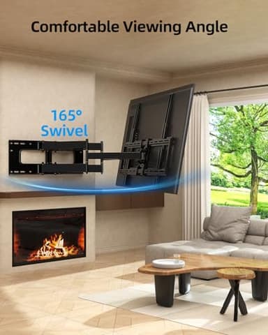 HOME VISION Full Motion Long Arm TV Wall Mount Bracket, Fits 75, 80, 85, 86, 98, 100 inch Flat or Curved TVs Up to 800x600 VESA & 165LBS, TV Mount with Full Motion, Swivel, Tilt, Extension, Heavy Duty - Image 5