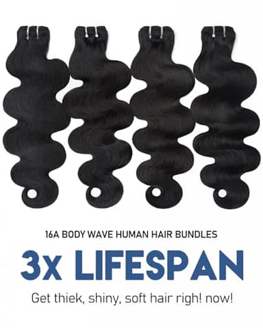Lucklady 16A Raw Bundles Human Hair Body Wave, 4 Bundles 18 20 22 24 Inch Body Wave Bundles Human Hair, Triple Lifespan Virgin Remy hair - Image 4