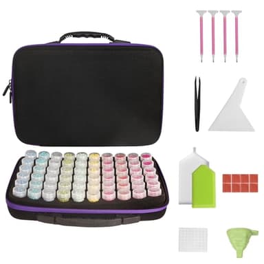 60 Slots Storage Container for Diamond Art Kits for Adults,Portable Bead Storage Boxes for Diamond Painting Accessories and Tools - Image 4