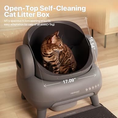 Neakasa M1 Bundle Open-Top Self-Cleaning Cat Litter Box with APP Control, Includes 4 Rolls (60pcs) Refill Waste Bags, 2 Extra Rolls Added - Image 3