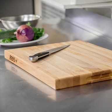 John Boos Platinum Commercial Series Rectangular Wooden Maple Cutting Board 24”x18” – 1.75” Thick, 21-lb Reversible Butcher Block with 1/4” Radius Edges, Edge-Grain & Finger Grips – Made in the USA - Image 9