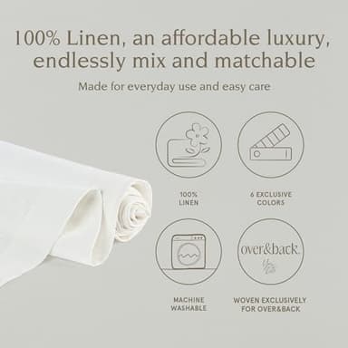 over&back 18x108 Washed 100% Linen Table Runner - Washable Table Runners for a Custom Home Decor Tablescape - Perfect for Coffee Table, Dinner Table, Living Room, and More - Ivory - Image 2
