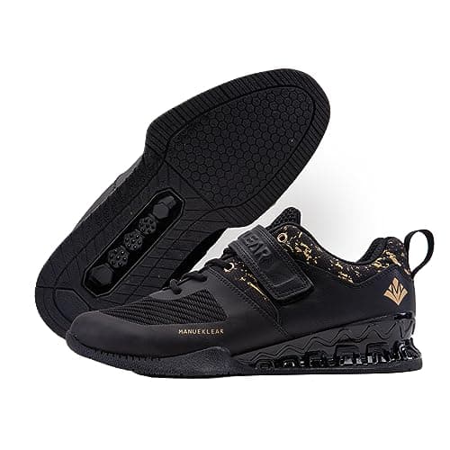 MANUEKLEAR Strong Anti-Slip Deadlift Lifting Squat Shoes for Men, Professional Training Weightlifting Shoes for Men and Women with Rubber Non-Slip Sole Obsidian Black - Image 1