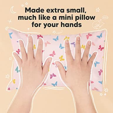 Mini Toddler Pillow with Pillowcase - 9x13 My Little Dreamy Travel Kids Pillow for Sleeping, Toddler Bed, Small, Tiny, Organic Cotton Pillowcase, Soft & Breathable, Kids 2-4 Years Old (Flutter) - Image 5