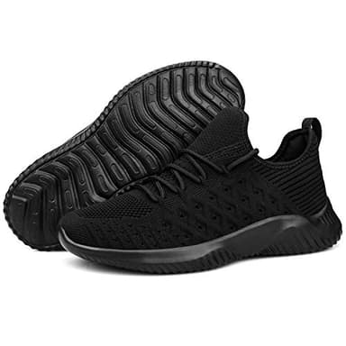 Feethit Womens Slip On Walking Shoes Non Slip Running Shoes Breathable Workout Shoes Lightweight Gym Sneakers All Black Size 7.5 - Image 4