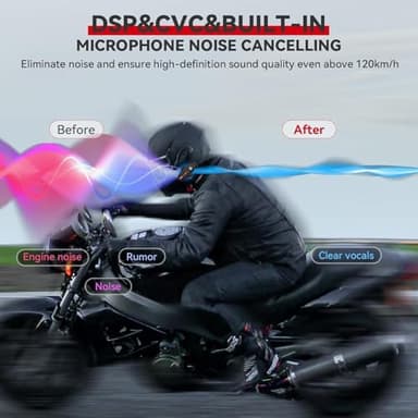 XGP Motorcycle Bluetooth Headset V5.2 with Music Sharing, 2-Way Motorcycle Helmet Bluetooth with IP67 Waterproof, Helmet Intercom Communication Systems for Snowmobile/ATV/Ski, 1 Pack - Image 6