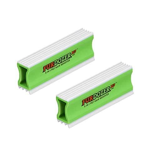 FurDozer X3 PRO Pet Hair Remover & Auto Detailing Tool - Cat & Dog Hair Remover for Carpets, Car Interiors, Couches, Bedding, & Furniture - Reusable Pet Hair Removal Tool for Fur & Lint, 5" (2-Pack) - Image 1