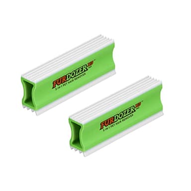 FurDozer X3 PRO Pet Hair Remover & Auto Detailing Tool - Cat & Dog Hair Remover for Carpets, Car Interiors, Couches, Bedding, & Furniture - Reusable Pet Hair Removal Tool for Fur & Lint, 5" (2-Pack) - Image 1