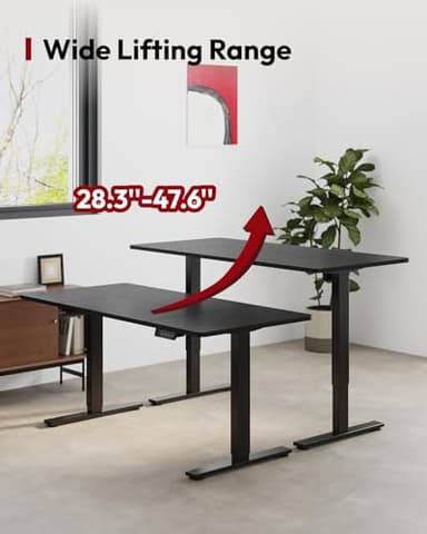 SANODESK Standing Desk Height Adjustable Electric Stand up Desk 71x32 Inches Sit Stand Home Office Desk with Splice Board, Black Frame/Black Top - Image 7