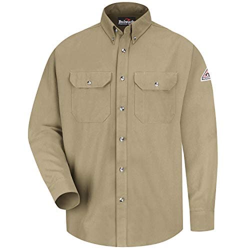 Bulwark Midweight FR Dress Uniform Shirt, CAT 2 Khaki 2XL - Image 1