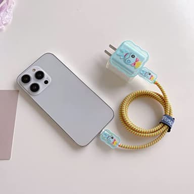 Cute DIY Cable Protector, Compatible for iPhone 20W USB-C Power Adapter and Lightning Cable - Image 3
