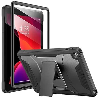 Soke Case for iPad 9th/8th/7th Generation 10.2-Inch (2021/2020/2019 Release), with Built-in Screen Protector and Kickstand, Rugged Full Body Protective Cover for Apple iPad 10.2 Inch - Black - Image 1
