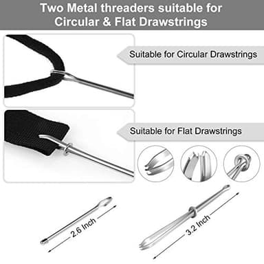 Tudniky 16 PCS Drawstring Threader, Loop Turner Sewing Tool with Flexible Hoodie String Threader and Cord Locks, Easy Drawstring Threader Bodkin Sewing Tool for Shorts Pants Jackets Coats Hoodies - Image 6