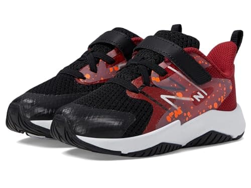 New Balance Baby ITRAVWB2 Running Shoe, Black/True Red/Blaze Orange, 2 Wide US Unisex Infant - Image 1