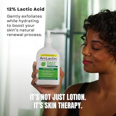 AmLactin Daily Nourish - Therapeutic Body Lotion for Dry Skin - No-Scrub Exfoliator and Moisturizer with 12% Lactic Acid AHA, 14.1 oz (Packaging May Vary - Image 4