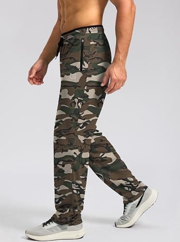 G Gradual Men's Sweatpants Mesh Lightweight with Zip Pockets Breathable Quick Dry Athletic Pants for Workout Running (Green Camo, Small) - Image 3
