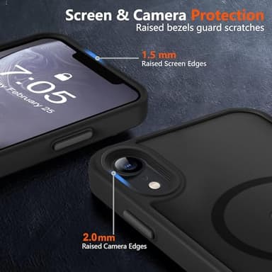 MOCCA Strong Magnetic for iPhone XR Phone Case, [Compatible with Magsafe][Mil-Grade Drop Protection] Slim Thin Translucent Matte Protective Cover Case for iPhone XR Case 6.1'', Black - Image 5