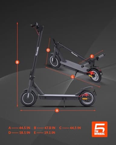 5TH WHEEL V30PRO Electric Scooter, 10" Solid Tires, 350W Motor & 18 MPH, 19.9 Miles Range E-Scooter with E-Lock, Dual Brakes and Suspension, Foldable Adults Commuter Scooter with Turn Signals and APP - Image 9