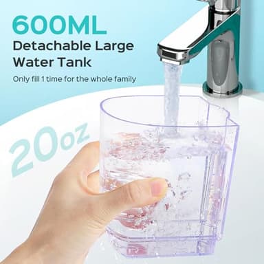 COSLUS Professional Water Flosser for Teeth: 2 Modes & 12 Pressure Settings Electric Dental Pick for Orthodontic, Braces, Sensitive Gums - Home Use, ​​5 Jet Tips for Multiple Users, Family, White, E2 - Image 6