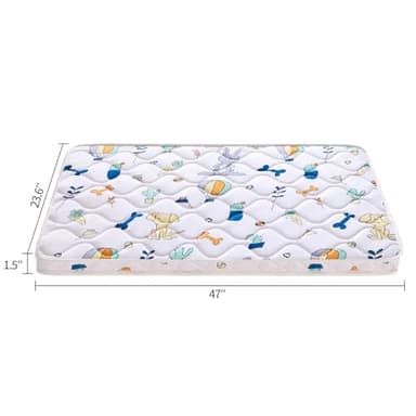 Baby Bassinet Mattress 47x 23.6 inches- Firm Support and Comfort Premium Foam,Noiseless and Odorless,Hypoallergenic Small Crib Mattress, Fits Moses Basket, Dual Sided with Soft Breathable Fabric - Image 3
