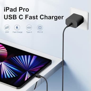 iPhone 15 Charger 10 Ft with 20w USB C Charger Block,2-Pack 20W Fast Wall Charger for 15/15 Pro/Pro Max/iPad Pro AirPods/Samsung and More, with 3 Pack 10ft USB-C Cable - Image 2