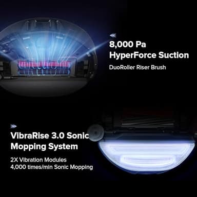 roborock S8 Max Ultra Robot Vacuum and Mop, All-in-One Dock, PreciSense LiDAR Navigation, Smart Dirt Detection, Self-Emptying, 8000Pa Suction for Various Floors, 20mm Auto Lifting for Carpet, Black - Image 4
