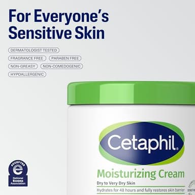Cetaphil Face & Body Moisturizer, Hydrating Moisturizing Cream for Dry to Very Dry, Sensitive Skin, NEW 20 oz, Fragrance Free, Non-Comedogenic, Non-Greasy (Packaging May Vary) - Image 7