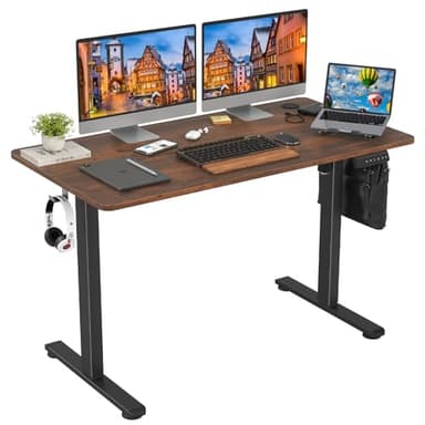 STARY Electric Standing Desk Adjustable Height Sit Stand Home Office Desk with Splice Board - Image 1