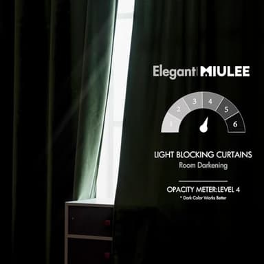 MIULEE Velvet Curtains 84 inches 2 Panels - Luxury Blackout Curtains for Bedroom Living Room Thermal Insulated Super Soft Window Drapes Rod Pocket & Back Tab, Olive Green, W52 x L84 inches - Image 5