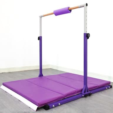 Seliyoo Foldable Gymnastic Bar for Kids & Teens 3-20 Years, 5FT/6FT Adjustable Height 35" to 59" Horizontal Kip Bar Anti-Wobble Arch Design Gymnastic Training Equipment for Home Club 350lbs Capacity - Image 6