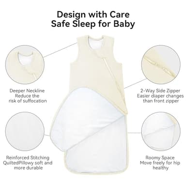 Okayinn BubblePanda Baby Sleep Sack 24-36 Months 100% Cotton 0.5 Tog Toddler Sleeping Sack 2t-3t for Babies Unisex 2-Way Zipper 3t Baby Wearable Blanket Lightweight Thin - Image 3